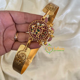 AD Stone Peacock Pendant Plain Hipbelt-Gold-G6748